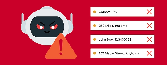 incorrect estimate example showing wrong inputs crossed out and warning icon illustration