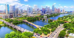 austin to chicago car shipping route riverside skyline and bridges