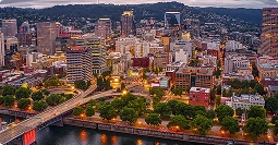 portland to san diego car shipping route riverside downtown at dusk