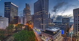 Georgia car shipping atlanta skyline city streets at dusk for georgia auto transport
