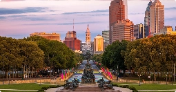Pennsylvania car shipping philadelphia museum area at dusk showing pennsylvania car shipping