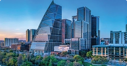 austin texas skyline with modern skyscrapers